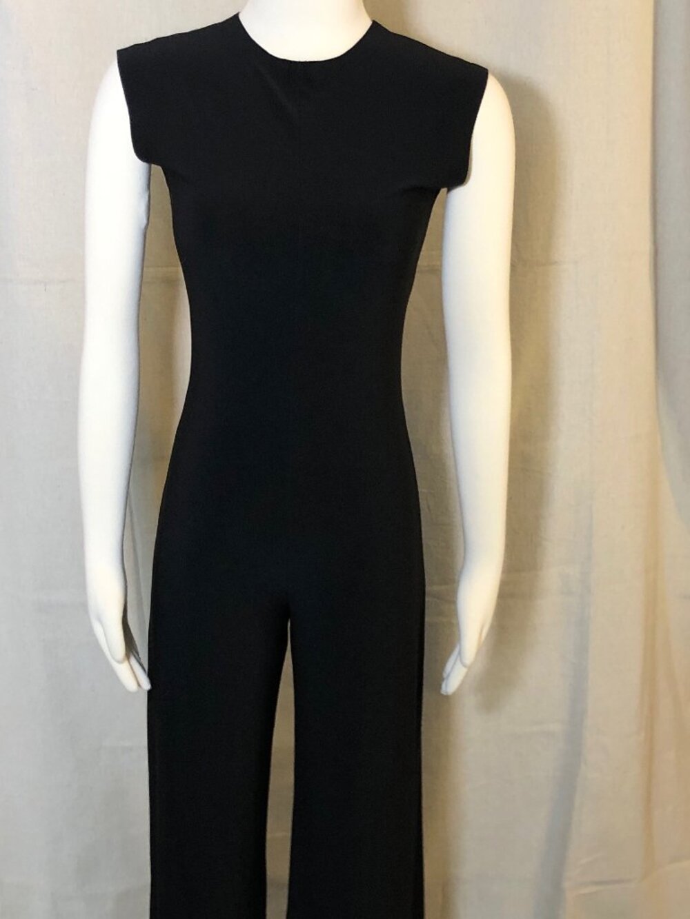 Norma Kamali black palazzo sleeveless jumpsuit one piece S